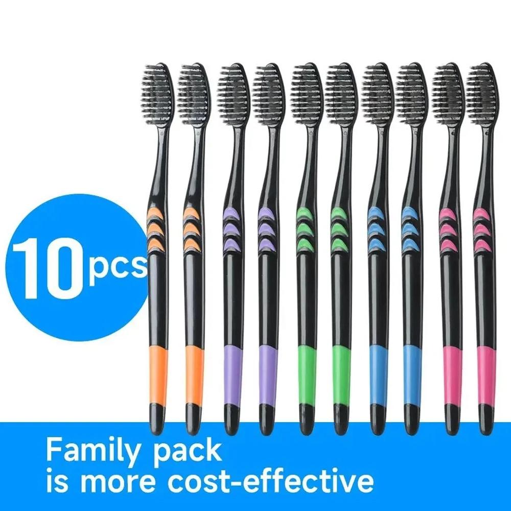 Bamboo Toothbrush - Confezione Famiglia da 10 Pezzi Spazzolini