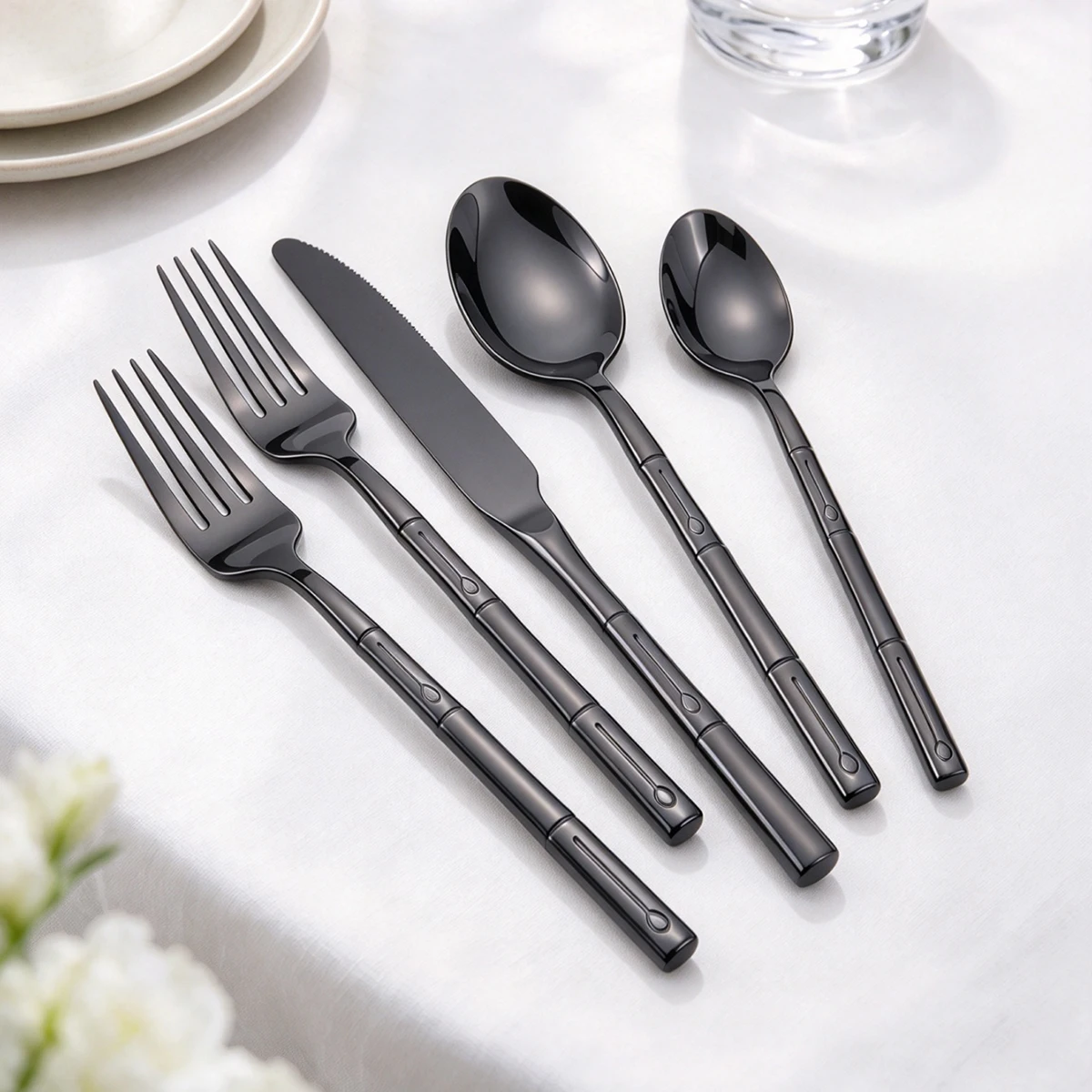 Bamboo Cutlery - Set di posate composto da 5