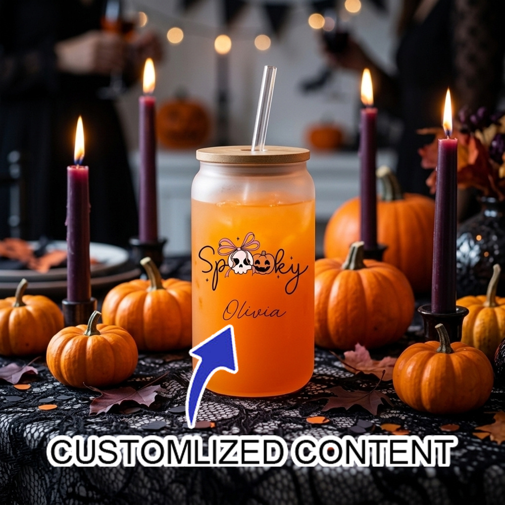 Reusable Straw - Bicchiere di Vetro Personalizzato per Halloween