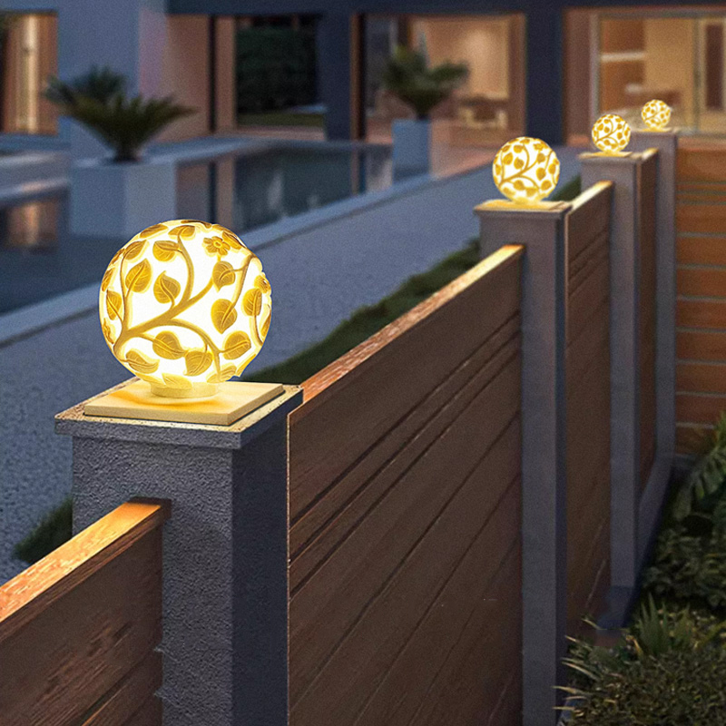 Solar Garden Light - Lampade a colonna da esterno, lampade