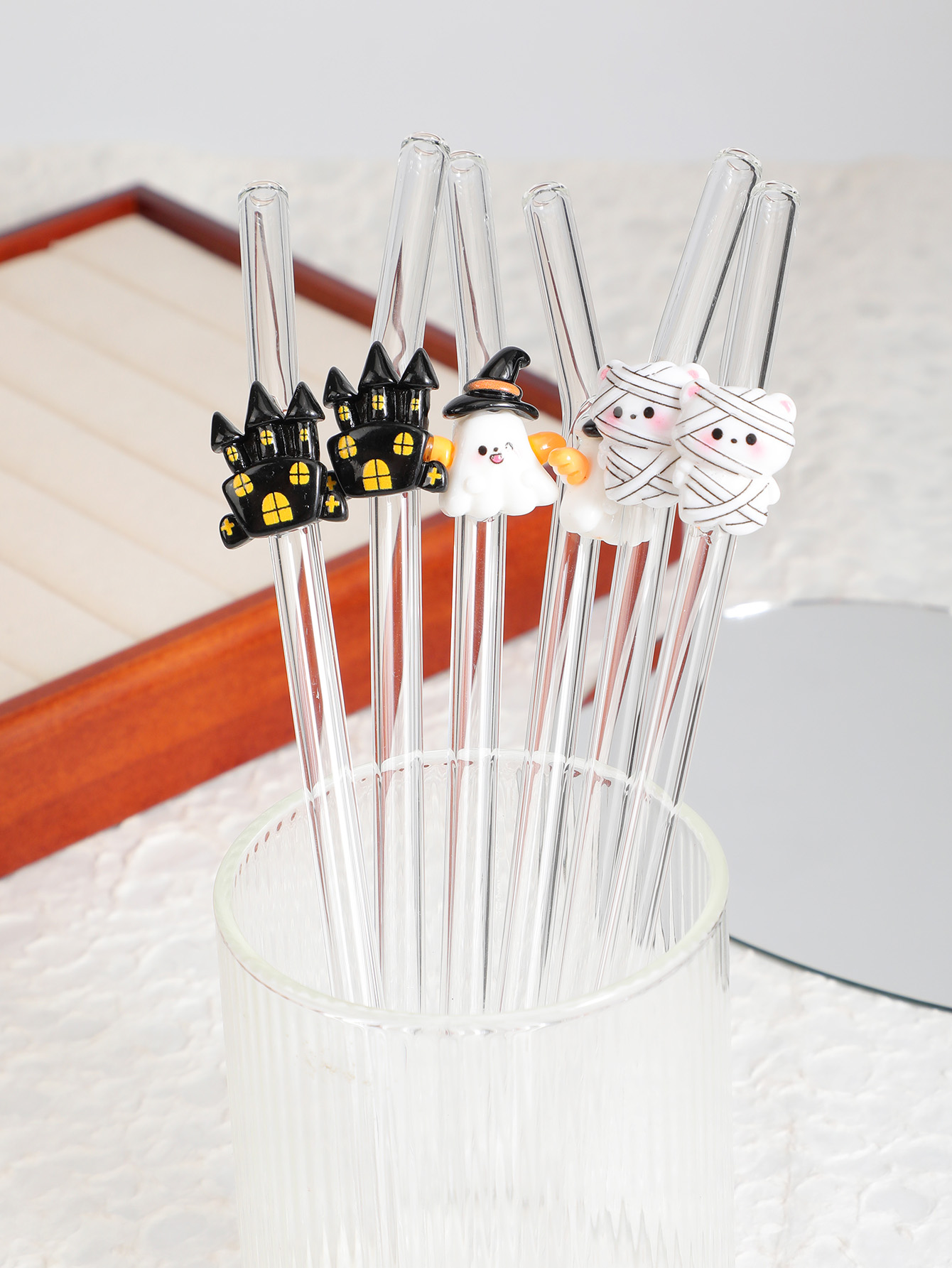 Reusable Straw - 3/6 Pezzi Cannucce di Vetro Pieghevoli