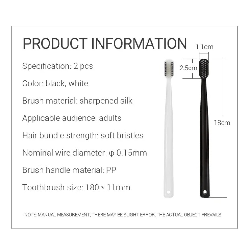 Bamboo Toothbrush - Set di 2-10 Spazzolini Ecologici in