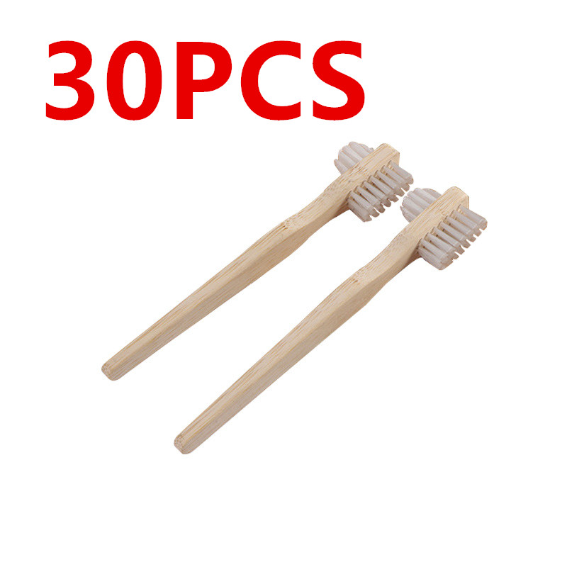 Bamboo Toothbrush - 30 spazzolini per dentiere con manico