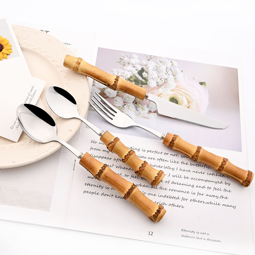 Drmfiy Gold Dinner Fork Set di - Bamboo Cutlery recensione e prezzo