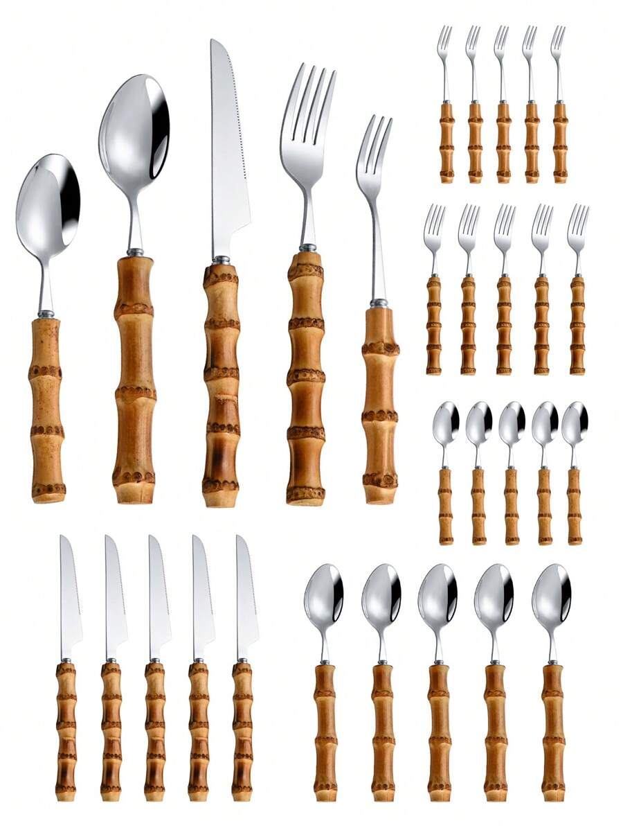 Set di posate in acciaio inoss - Bamboo Cutlery recensione e prezzo