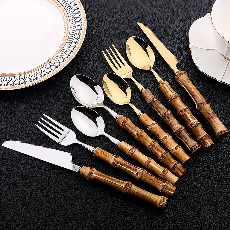 24 pezzi posate in acciaio ino - Bamboo Cutlery recensione e prezzo