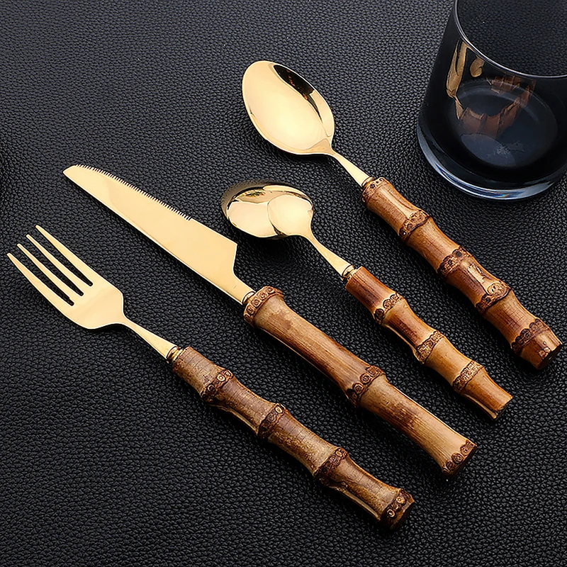 24 pezzi posate in acciaio ino - Bamboo Cutlery recensione e prezzo