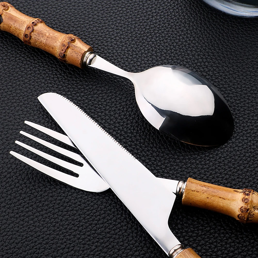 24 pezzi posate in acciaio ino - Bamboo Cutlery recensione e prezzo